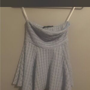 Light Blue Strapless Knit Top
